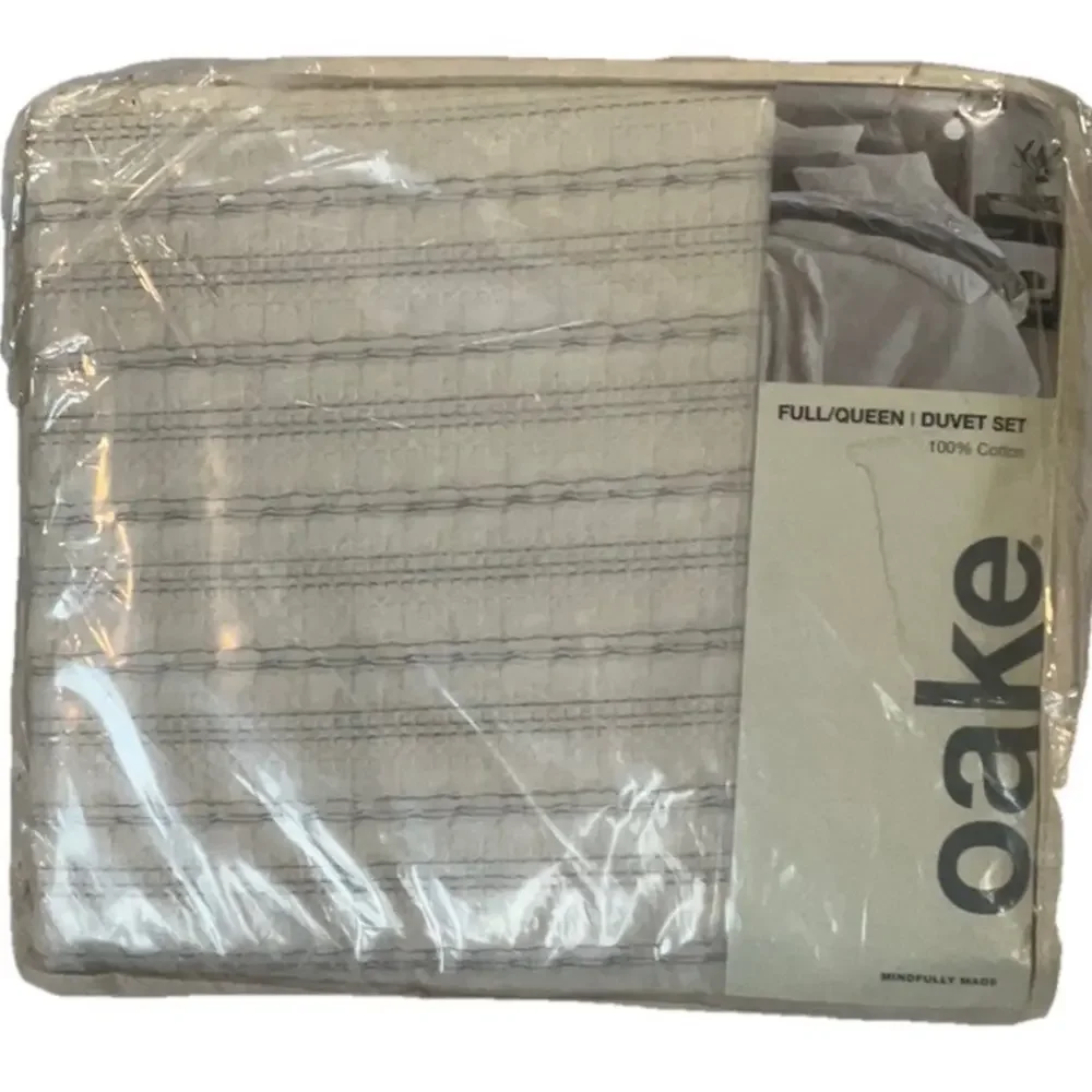 Oake Full/Queen Duvet Set - White